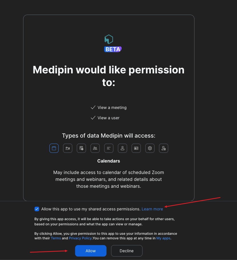 Authorization Screen